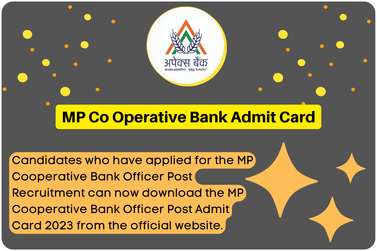 MP Co Operative Bank Admit Card MP Officer Post Admit Card 2023